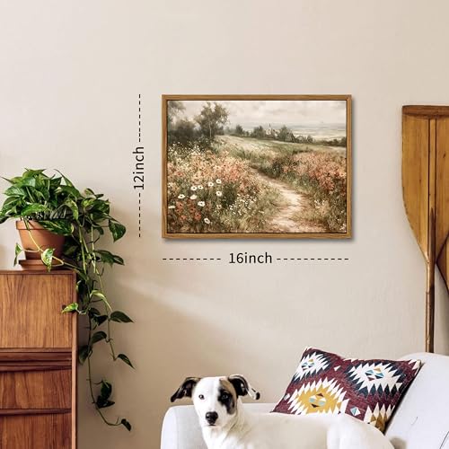 Vintage Framed Wall Art for Living Room – Vintage Wildflower Pictures Oil Paintings Canvas Prints – Country Flower Modern Farmhouse Wall Decor for Bathroom Bedroom Home Office – 12x16in by AKWISH - Used condition - Image 8