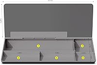 Vista 37 de TOWON Desktop Glass Whiteboard with Basic Calculator, 12 Digit LCD Display, Desk Organizers with Accessories for Office, Home, School Supplies