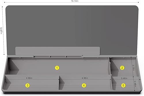 Miniatura 8 de TOWON Pizarra blanca pequeña inclinada de cristal, bloc de notas, soporte para teclado de computadora con superficie de borrado en seco,