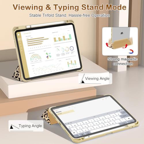 Étui pour iPad 10e génération 2022 avec veille automatique léopard