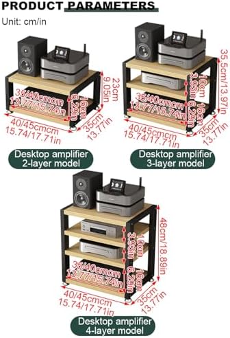 Portable Media Stand - Audio Rack with Shelves for Living Room, Gaming, Recording, and Meeting Room - Versatile AV Storage Solution for Home Entertainment and Professional Use image 2