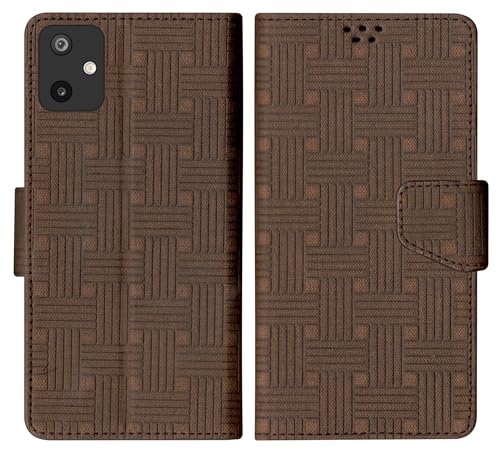 Image of SBMS Flip Cover for Samsung Galaxy M07 / Samsung A07 / Samsung F07 Back Cover Case with Magnatic Closure | Inbuilt Stand | Card & Money Pocket for Samsung A07 (MatBrown)