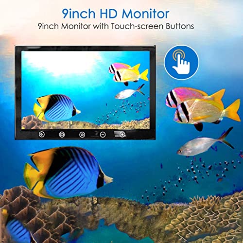 Portable Underwater Fishing Camera, 30 Adjustable Ir And White Led Lights With 100-Feet Of Cable 9 Inch Hd Color Monitor Fish Finder Good For Ice Fishing, Lake, Sea, Open Water, Boat #TOP2