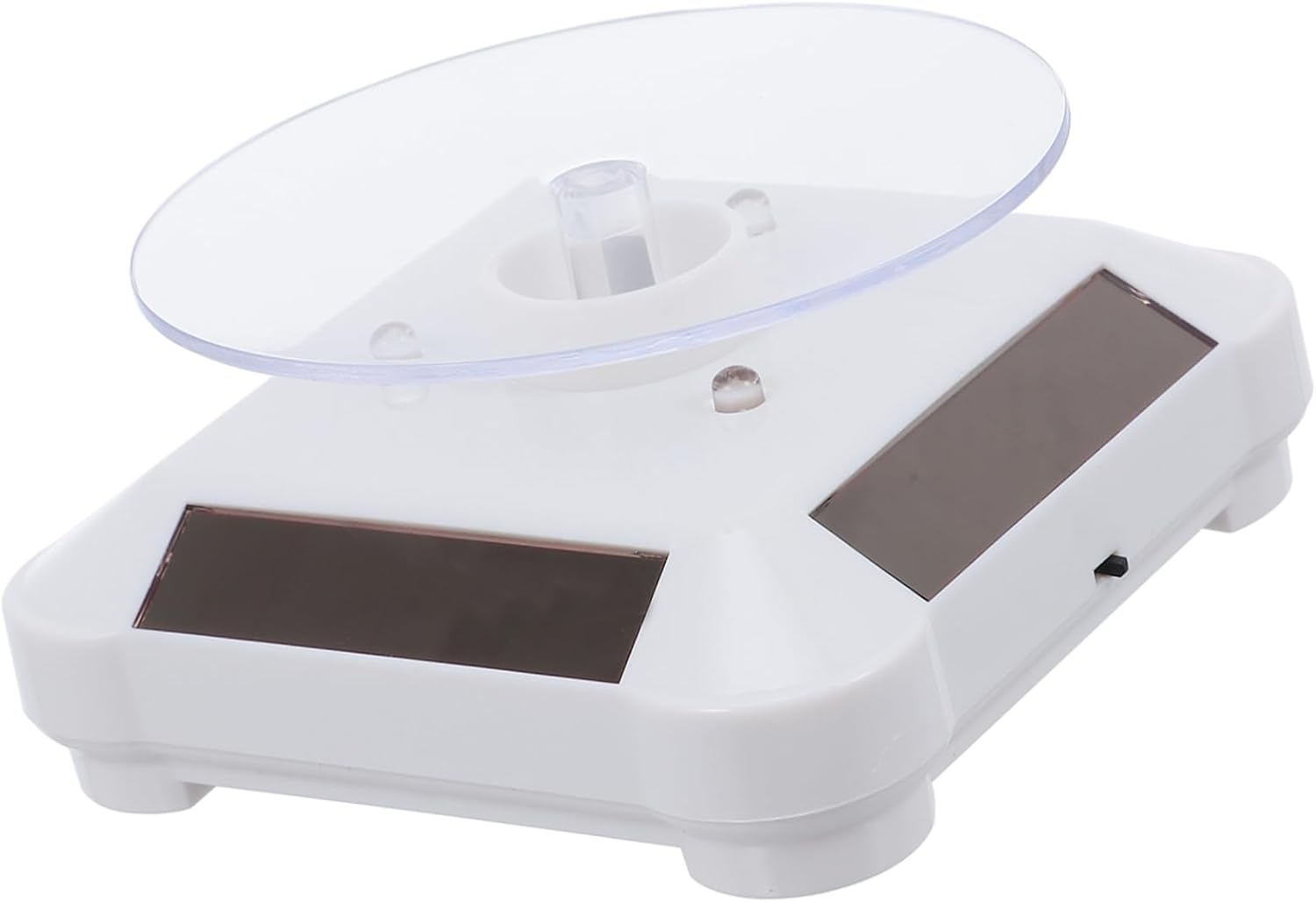 LIFKOME Solar Jewelry Turntable Rotating Display Stand Led Lights Easel for Selling Rotation