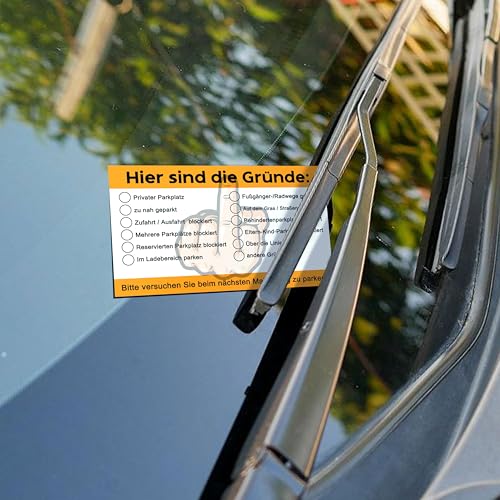 Yezirzax 100 Stück Scheisse Geparkt Lustige Karten, Scheiße Geparkt Humoristischer Strafzettel für Falschparker, Schlechte Parkhinweise Knöllchen Spass