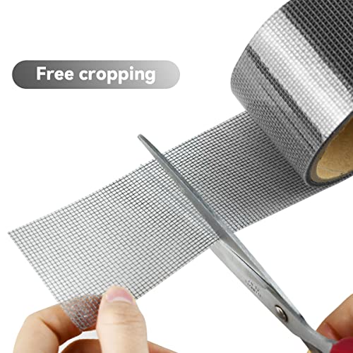 Yuntop 1 Pcs Grey Window Screen Repair Kit, Mesh Repair Tape Strong Adhesive Fiberglass Covering Mesh Tape Waterproof Screen Patch Repair For Door Window Tears Holes (2"×78") #TOP3
