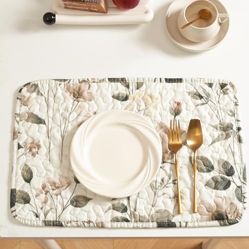 DaDalogy Enchanted Meadow Placemats - Set of 4, Floral Elegance