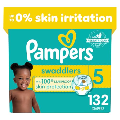 Image of Pampers Swaddlers Diapers - Size 5, One Month Supply (132 Count), Ultra Soft Disposable Baby Diapers