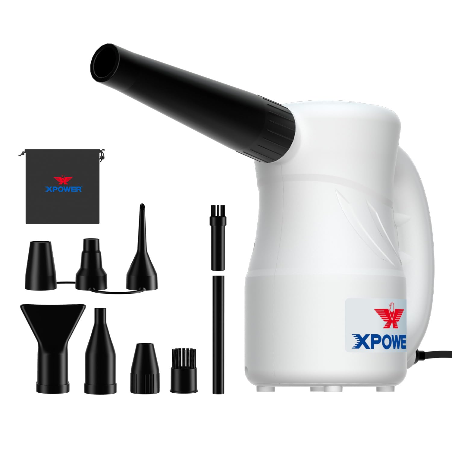 XPOWER Cyber Duster - Plumero de aire eléctrico para quitar el polvo, secar, inflar, soplar, detallar el coche, mantenimiento de la computadora, soplar hojas, motor de alto rendimiento, ecológico