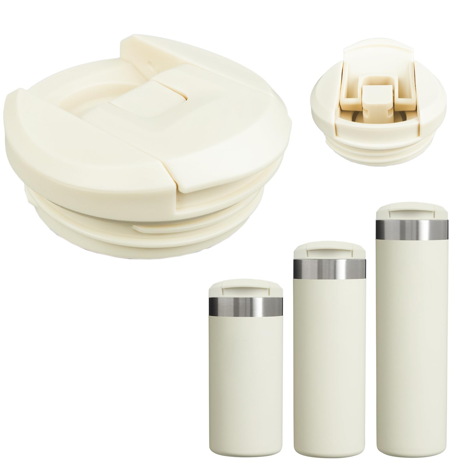 VANEST 1 Pack Replacement Lid Compatible with Stanley AeroLight Transit Bottle 12oz 16oz 20oz, Travel Mug Cap Locking Drink Through Top, Leak Resistant BPA Free Accessories (White)