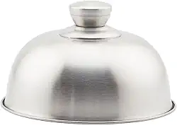 Tampa redonda universal para grelhar, tampa para hambúrguer, de aço inoxidável, para churrasco, quintal, hambúrguer, teppanyaki, 17.4 X 7.2 Cm