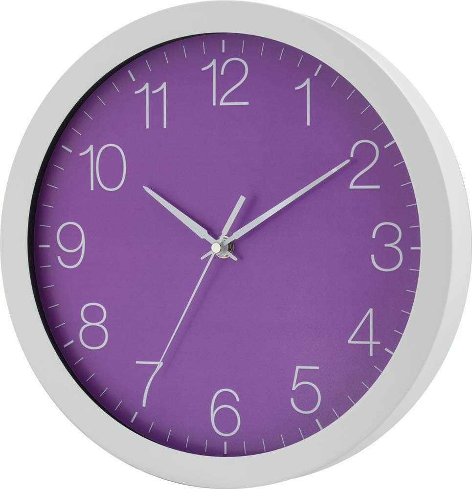Orologio Da Parete Silenzioso 30 Cm - Design Minimal Menta, Cassa In Alluminio Bianco, Vetro Vero, Quarzo