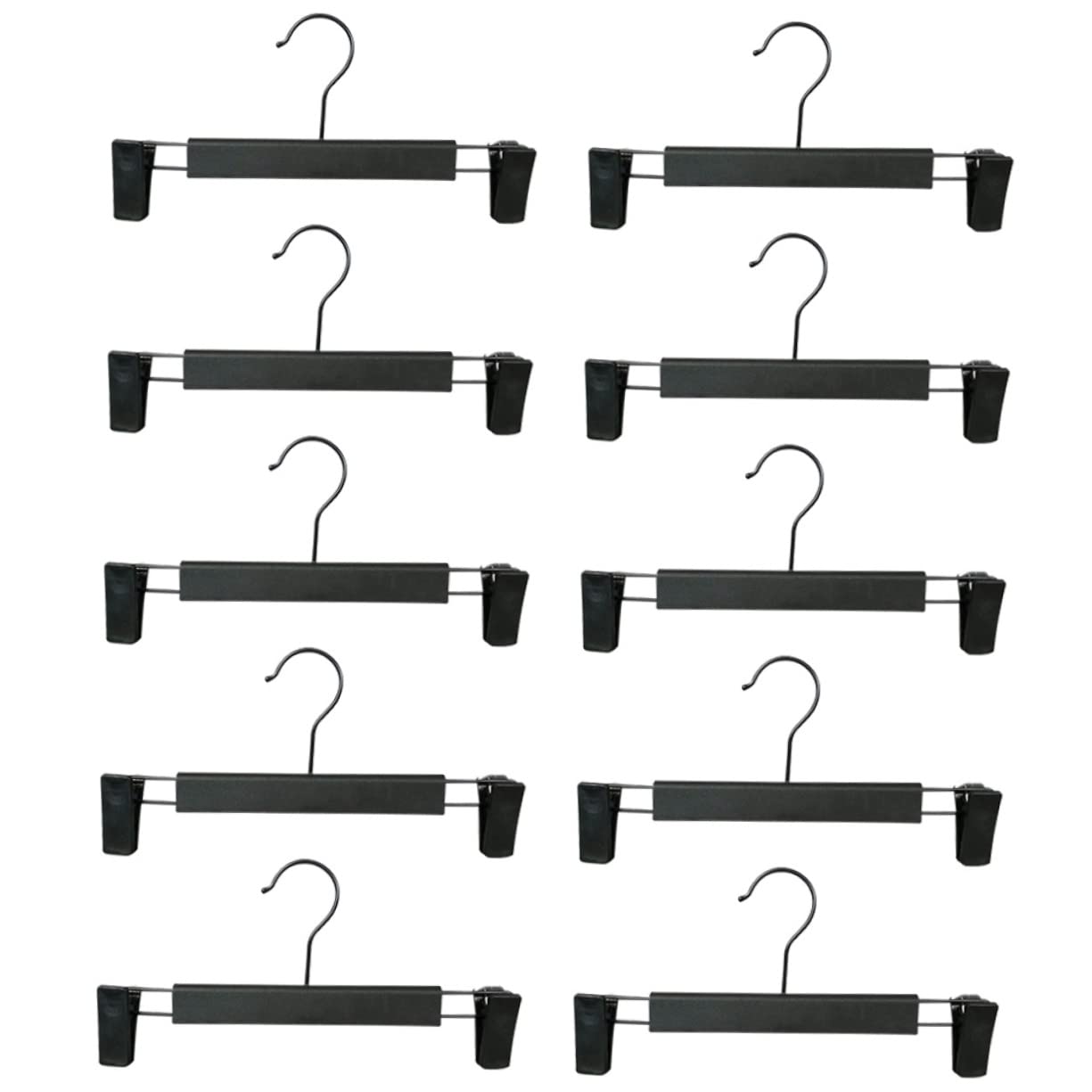 Alipis 10Pcs Adjustable Pants Hangers with Non Slip Clips and Hooks Clothes Storage for Closet Organization Space Saving Design for Pants Skirts and More