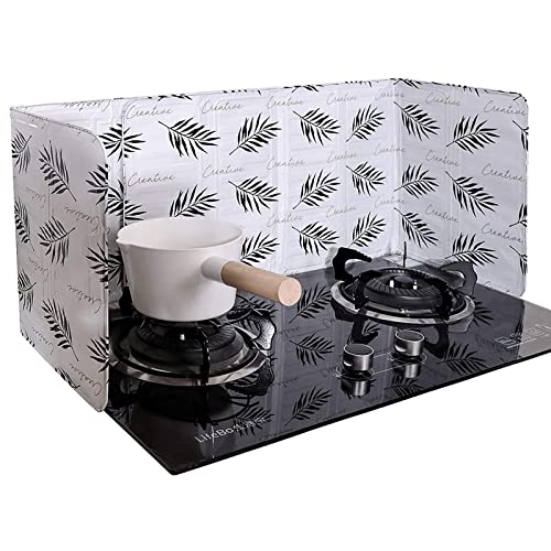 2 Pieces Anti Splatter Shield Guard,Splatter Screen Wall Oil Baffle Aluminum Foil Guard Folding Splashproof Tools Kitchen Cooking Gas Cooktop Plate Stove Gadgets Home, White #TOP8