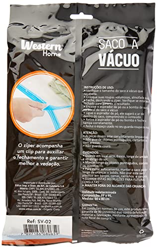 Saco A Vácuo 60x80 Western Transparente