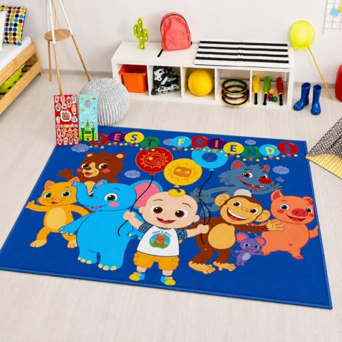 Cocomelon Rug for Kids Room Set - Bundle with 48x72in Area Carpet for Bedroom Room Decor Plus Stickers and More | Cocomelon Rug for Bedroom