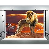 FHZON 10x7ft Lion Photo Backdrop Sunset Sky Photography Background Themed Party YouTube Backdrops...