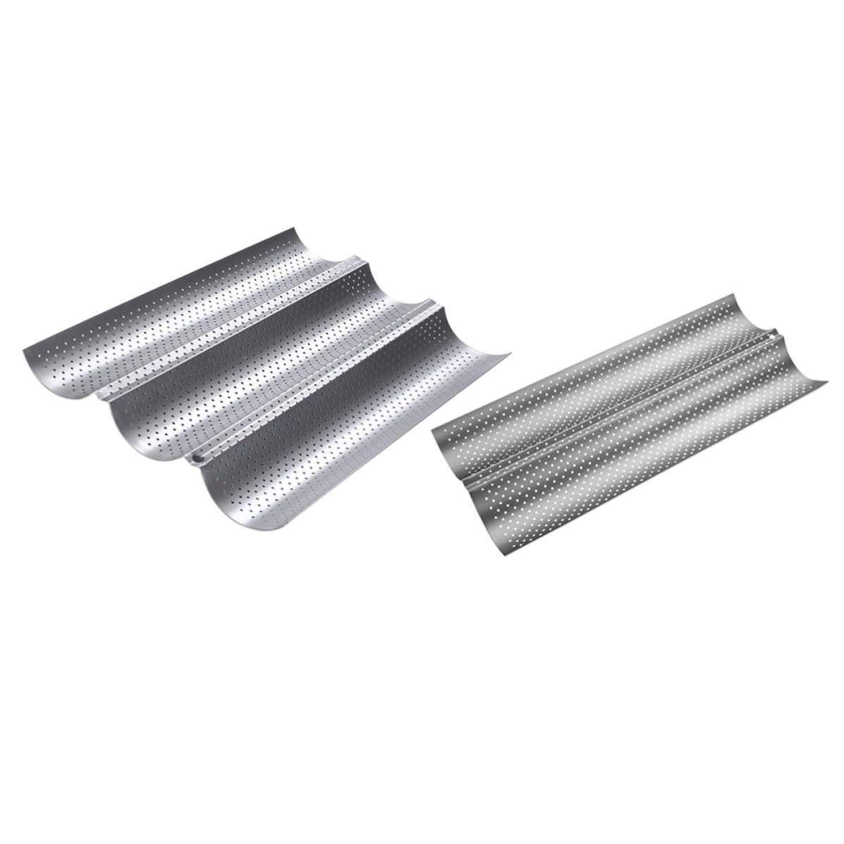 Molde para Hornear Pan Francés Superficie Lisa y Fácil de Limpiar 2 Piezas Antiadherente de Acero Inoxidable para Panadería y Pastelería