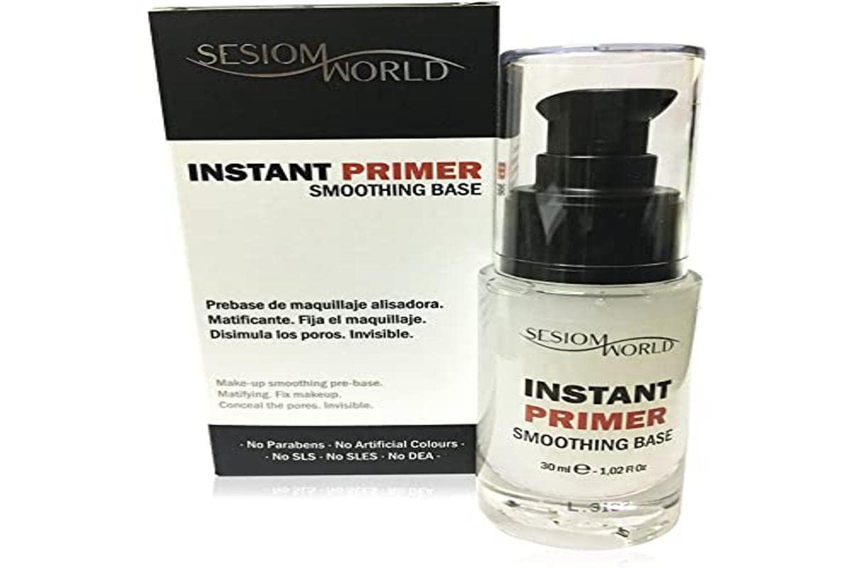 Sesiomworld Prebase de Maquillaje Alisadora Instant Primer Translúcida sin Parabenos, 30 ml 140 g
