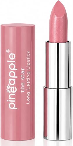 Pineapple Cosmetics The Star Rainbow Lipstick 5 g, Blushing Pink No. 4 – Highly Pigmented, Long-Lasting Satin Colour
