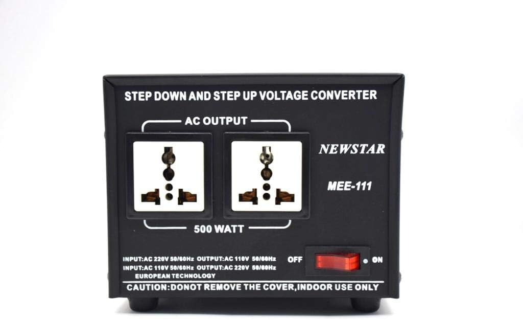 Step Up & Down Transformer 500 watts Maximum,Power ON/Off Switch, Can be Used in 110 VAC Countries & 220 VAC Countries, Convert from 220-240 VAC to 110-120 VAC & from 110-120 VAC to 220-240 VAC