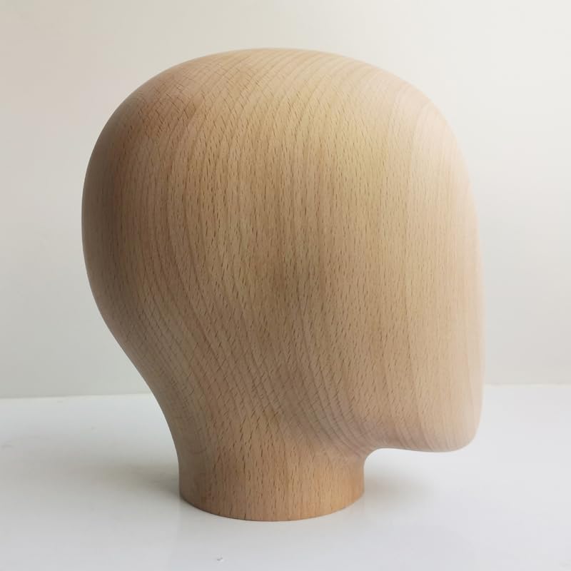 ELMANICHIQUINODEKUKIN Wooden Mannequin Head, Abstract Mannequin Accessories Head (Female)