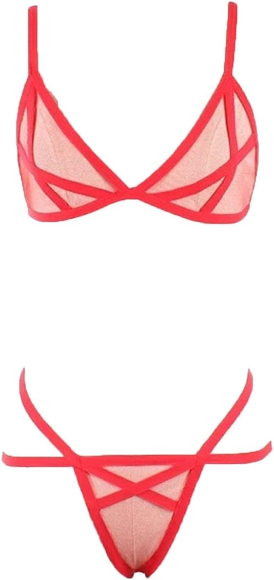 DGHM-JLMY Women Push Up Transparent Sheer Bras Sexy Sheer Mesh Bra and Panty See-Through Unlined Sexy Wireless Underwear set