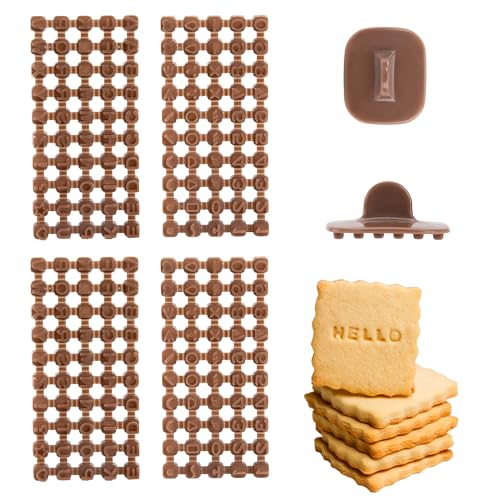 Keksstempel Alphabet Cookie Stamp Mini Kunststoff Keksstempel für Kuchen Cookie Plätzchen Fondant Dekoration 2 Set