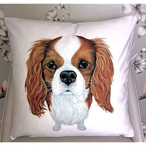 The Beach Stop Decorative Cavalier King Charles Spaniel Dog Scatter Cushion Cover | Home Decor Inspo | Gift Idea for Dog Lovers | 45x45cm 18x18” | King Charles Cover