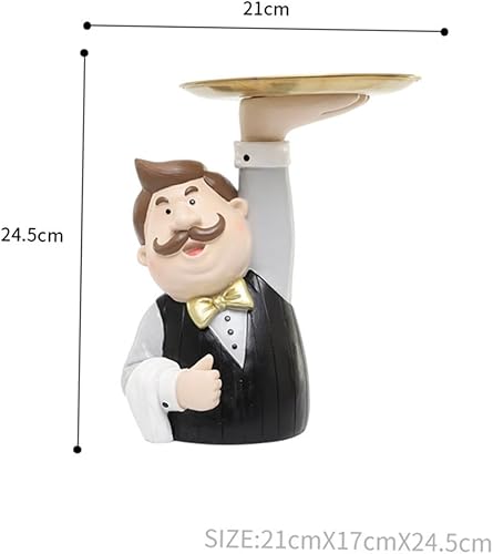 Miniatura 6 de Pendientes para mujer, bandeja de joyería para decoración del hogar, figuritas de chef francés, bandeja decorativa para joyas, bandeja de frutas de