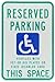 Brady 91388 18" Height, 12" Width, B-959 Reflective Aluminum, Blue And Green On White Color Handicapped Sign