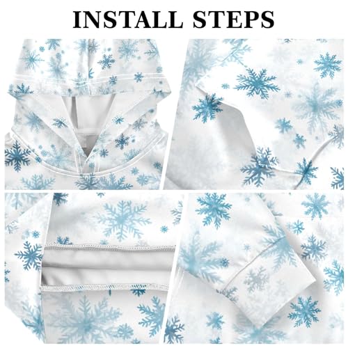 Kids Hoodies Sweaters Christmas Xmas Snowflake Hooded Sweatshirts with Big Pockets for Boys Girls B04003843