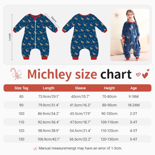 Image of MICHLEY Flannel Sleeping Sack,Baby Sleeping Bag Wearable Blankets 9M-6Y