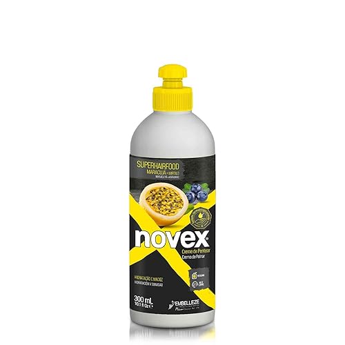 Novex Hair Care SuperFood Passion Fruit  Blueberry Leave In - 300 g10 oz - Fórmula vegana Control de aceite e hidratación ligera