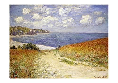 Petite affiche d'archivage mate Claude Monet Path Through the Corn encadrée premium