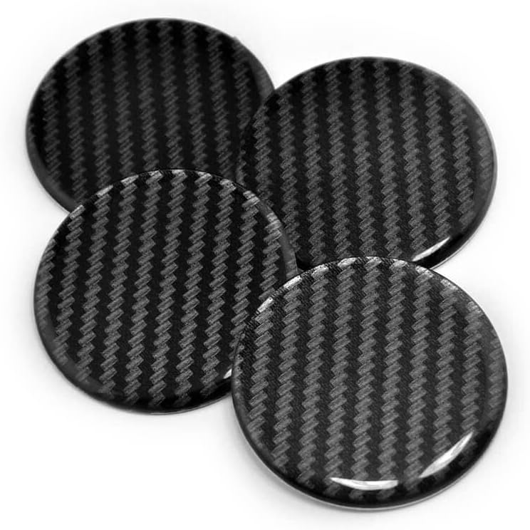 RTrhinoTuning 4pcs 50mm/1.97in Wheel Center Caps Sticker Black Stripe