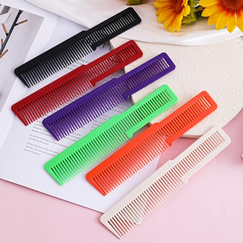Set de 6 peines profesionales para barbería multicolor miniatura 2