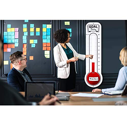 Fundraising Thermometer Chart Goal Tracker | Dry Erase Goal Setting Wall Mounted Thermometer | Giant Sales Goal Board with Pull-Through Ribbon Progress Tracker (46” x 12”) by ORCA - Thumbnail 7
