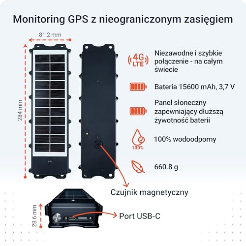PAJ GPS – Solar Finder 4G, Lokalizator Z Panelem Słonecznym Do Kamperów I Ciężarówek, 3-Miesięczny Abonament W Cenie, Lokalizacja W Czasie Rzeczywistym, Bateria O Dużej Pojemności