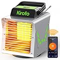 Kiroto 1500w Greenhouse Heater, Fast Heating Heater, Portable Outdoor Winter Heater With Thermostat For Plants & Vegetables, Electric Greenhouse Fan And Heating Mode, Safe and Easy To Use, 110v
