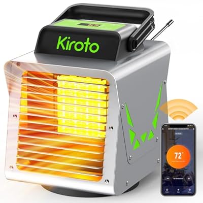 Kiroto 1500w Greenhouse Heater, Fast Heating Heater, Portable Outdoor Winter Heater With Thermostat For Plants & Vegetables, Electric Greenhouse Fan And Heating Mode, Safe and Easy To Use, 110v
