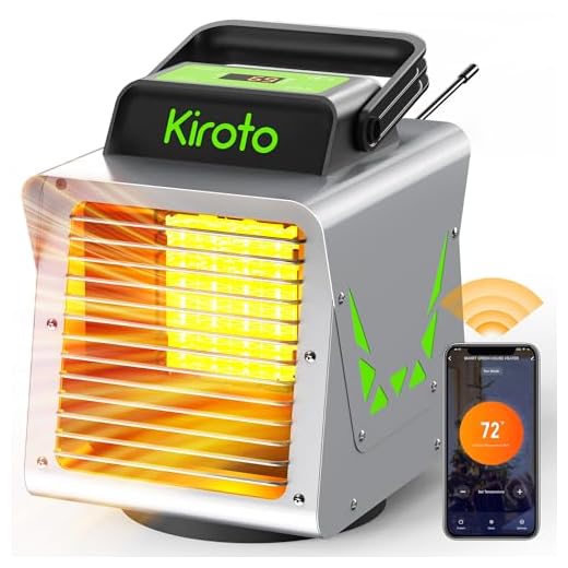 Kiroto 1500w Greenhouse Heater,with APP Remote Control, Portable Outdoor Winter Heater With Thermostat For Plants & Vegetables Grow Tent, Smart Safe