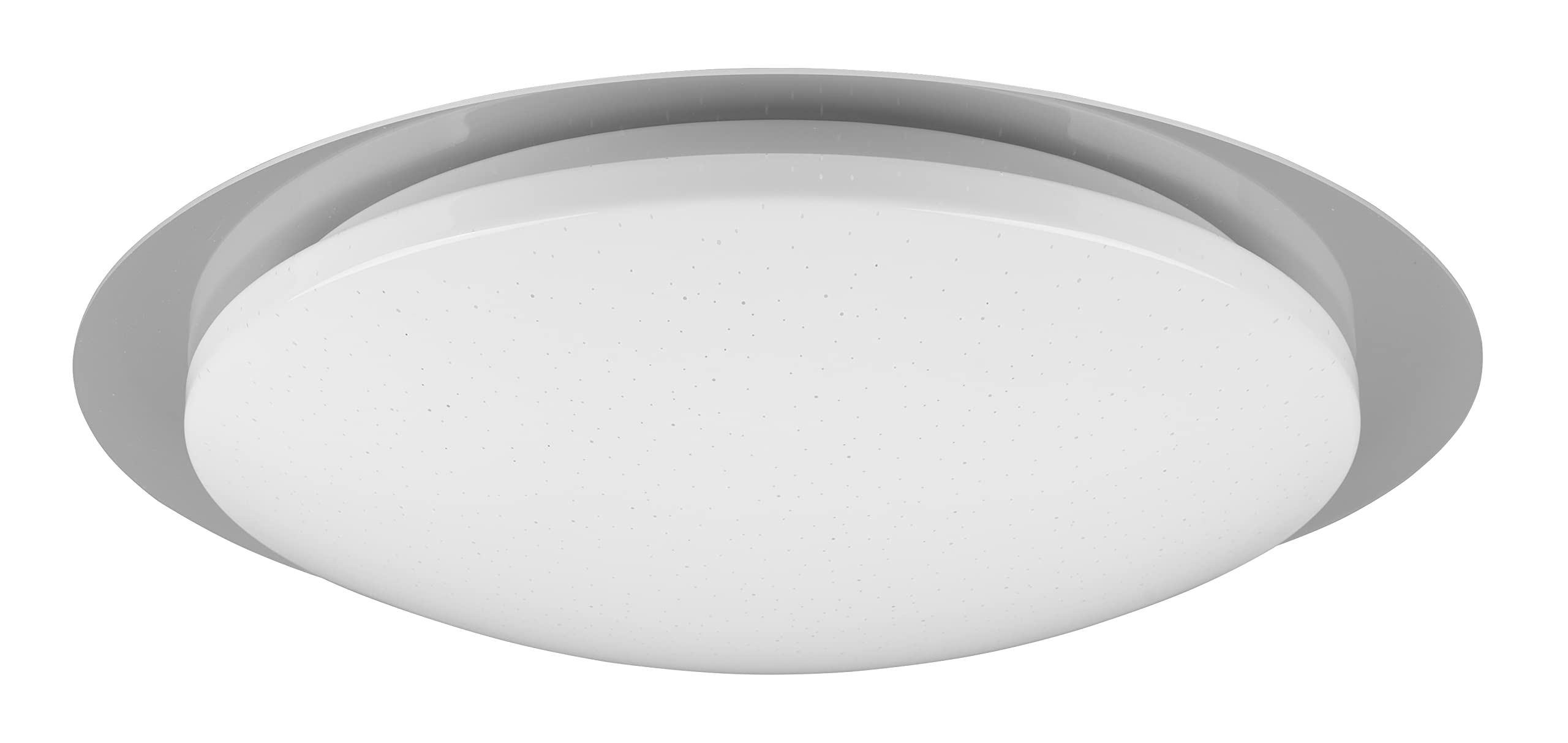 Trio Leuchten LED Bad Deckenleuchte Frodeno 680214800, Kunststoff Weiß,Rand klar, inklusiv 18.5 Watt LED, Starlight Effekt, Farbwechsler, Memory Funktion, Fernbedienung