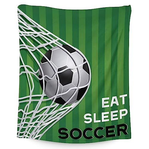 Mercuryelf Soccer Blanket Gifts, 30"x40" Funny Football Throw Blankets for Boys Kids, Cozy Lightweight Fleece Plush for Sofa Bed Room Decor