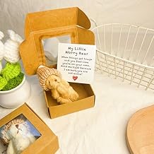 Mother's Day Warm Gift Set, Mini Knitted Teddy Bear with Greeting Card &amp; Gift Box, Gentle Healing Plush Toy, Thoughtful Present for Mom &amp; Mother-in-Law