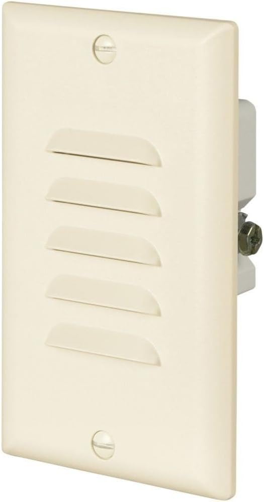 EATON Wiring 7739A-BOX 15-Amp 120-Volt LED Steplight with Vertical and Horizontal Louvered Wall plates, Almond
