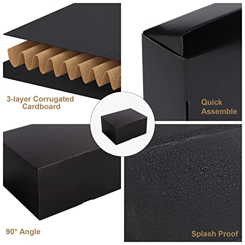 Image of ZBEIVAN 8x6x4 Black Small Shipping Boxes, 20 Packs Corrugated Cardboard Mailer Boxes for Packaging Small Business Mailing Gifts Wrap Boxes with Lids