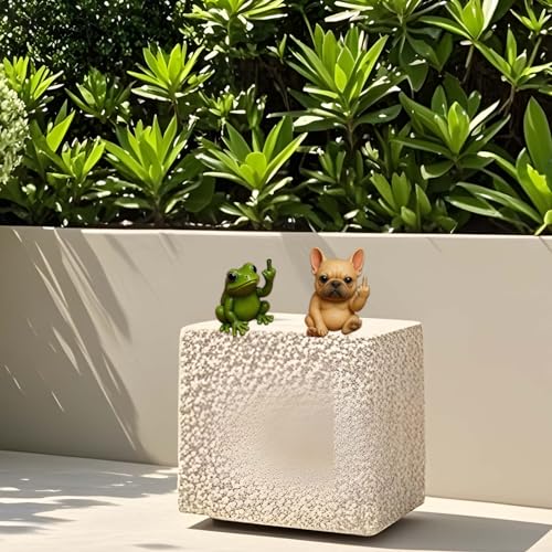 Estatua mini de animal dedo medio en resina miniatura 5