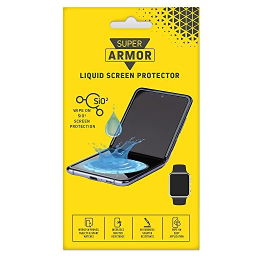 SUPER ARMOR Liquid Glass Screen Protector - Wipe On Scratch and Shatter Resistant Nano Protection for All Phones Tablets Smart Watches Universal