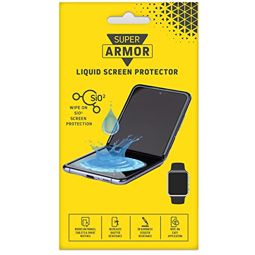 SUPER ARMOR Liquid Glass Screen Protector - Wipe On Scratch and Shatter Resistant Nano Protection...